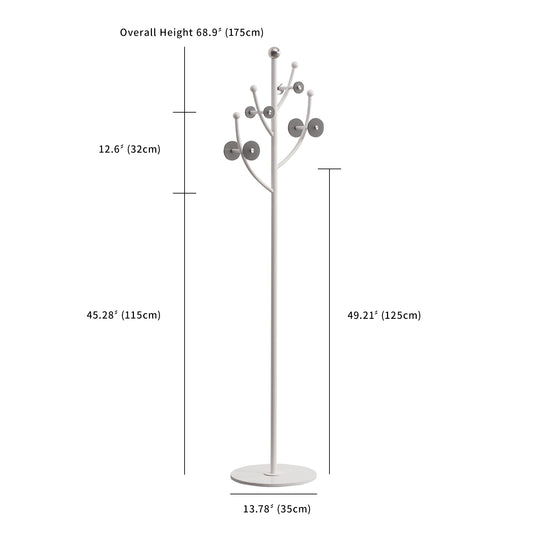JIAYUEJU Heavy Duty Coat Rack Flower-shaped Entry-way Coat Racks Stand with Marble Base Metal Coat Tree Freestanding for Jacket Purse Scarf Bag 13.78 x 13.78 x 68.9 Inches
