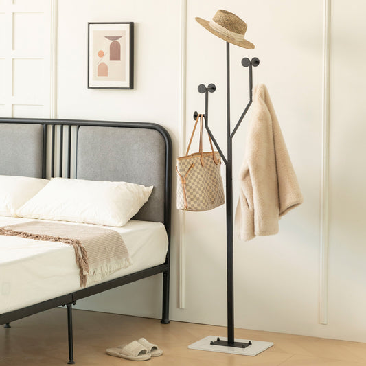 JIAYUEJU Heavy Duty Coat Rack Tree-shaped Metal Freestanding Coat Tree with Sturdy Marble Base Corner Coat Rack for Bedroom Entryway Hallway 14.96 x 10.24 x 68.9 Inches